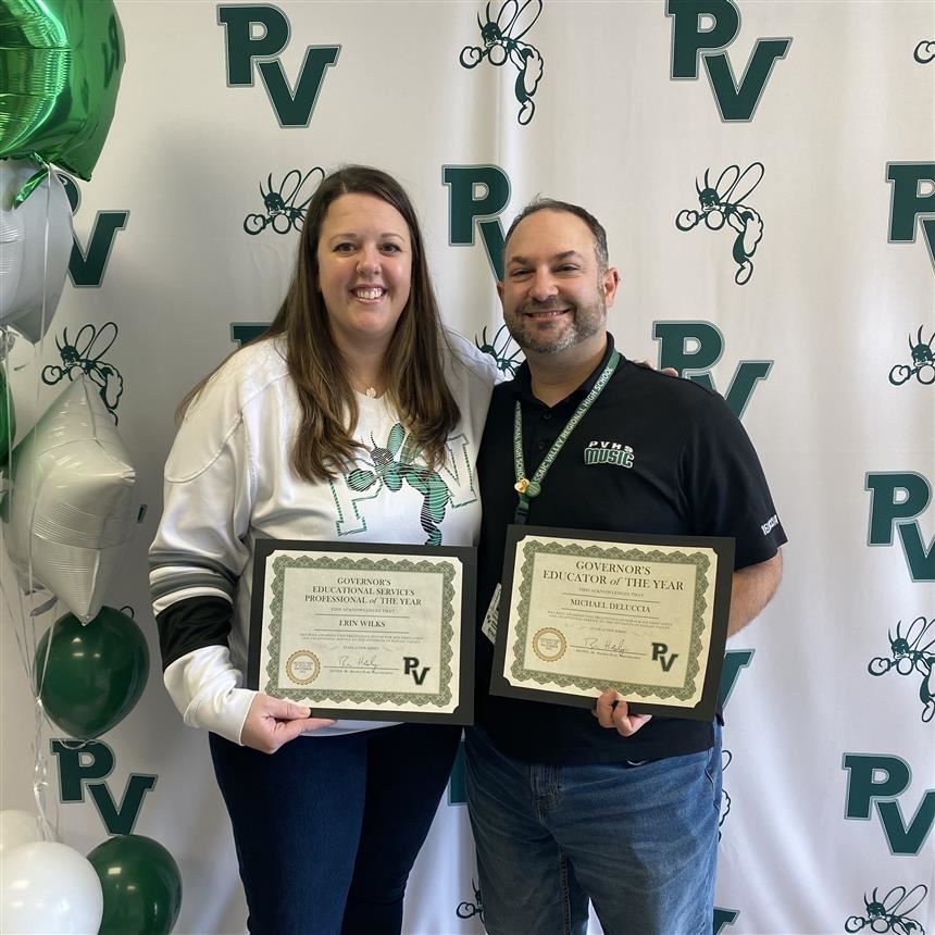 Mr. DeLuccia and Mrs. Wilks, Educators of the Year; photo credit: Rae Allex